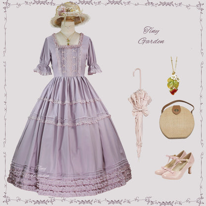 Tiny Garden - Vintage Prom - Elegance Pin Tucks Lolita OP Dress