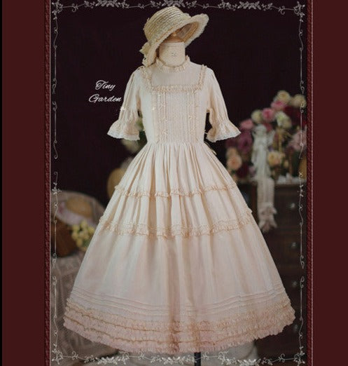 Tiny Garden - Vintage Prom - Elegance Pin Tucks Lolita OP Dress