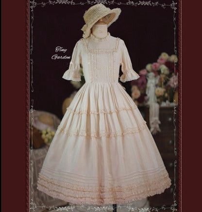 Tiny Garden - Vintage Prom - Elegance Pin Tucks Lolita OP Dress