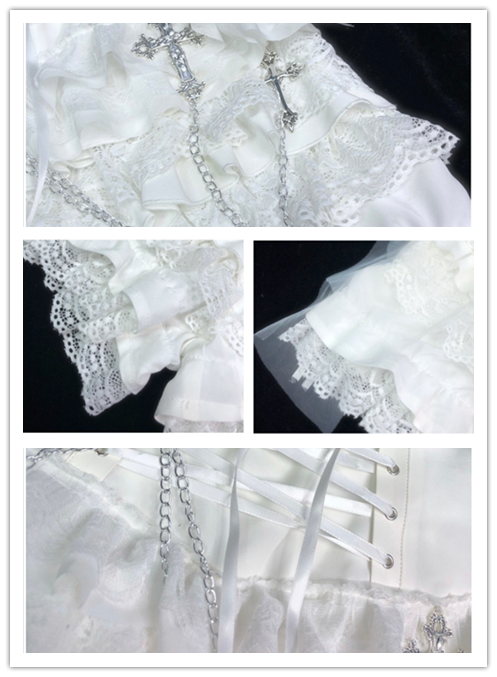 Blood Supply - Gothic Punk Lolita ShortsTiered Lace Pantskirt