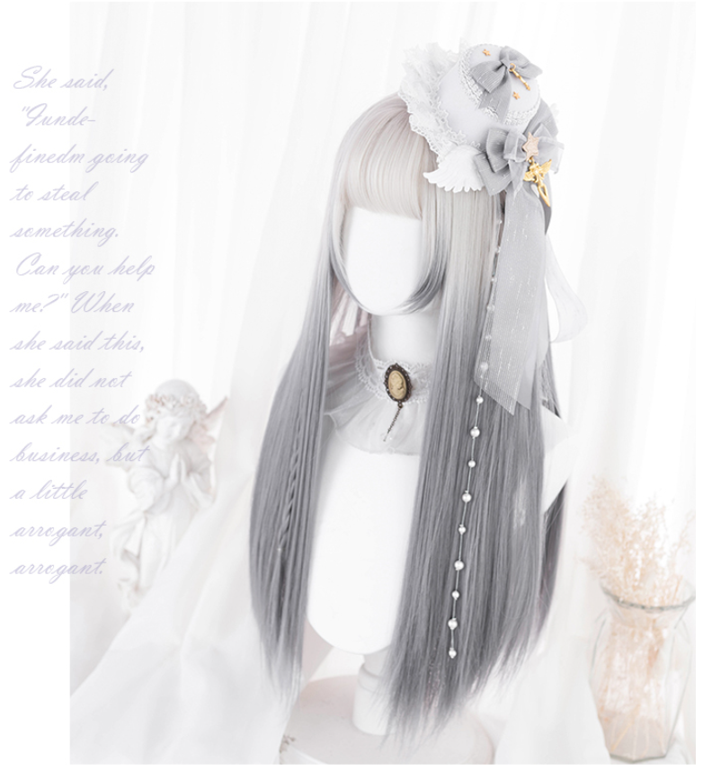 Hengji - Y2K Gradient Color Long Straight Lolita Wig
