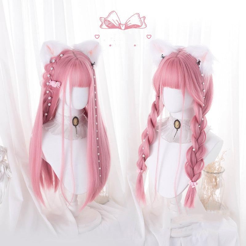 Hengji - 69cm Pink Straight Lolita Wig