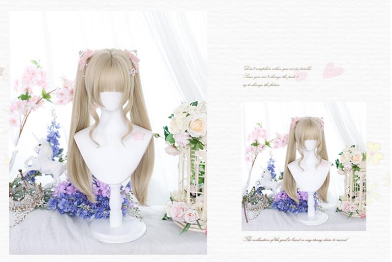 Dalao Home - Princess Lolita Ponytail Long Straight Blonde Wig