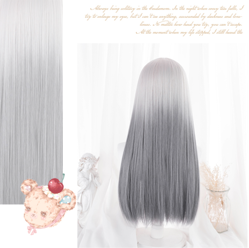Hengji - Y2K Gradient Color Long Straight Lolita Wig
