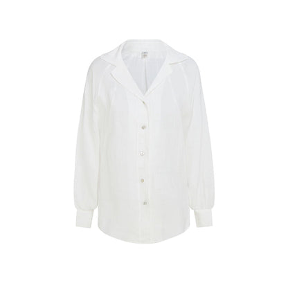 Lady White Linen Blouse