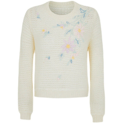 Wildflower embroidery retro knit