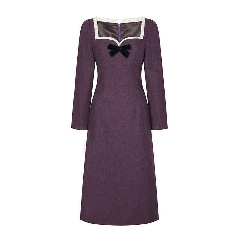 Purple navy lady classical dress